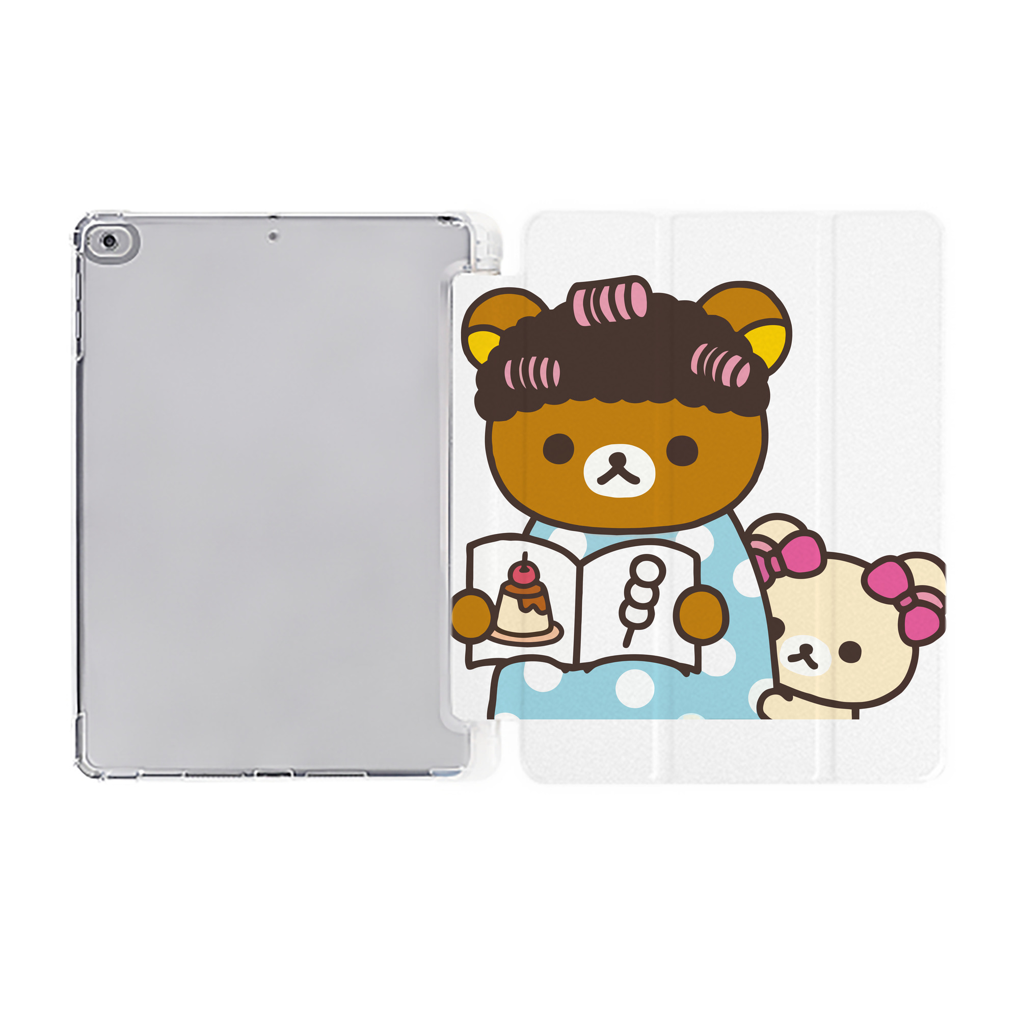 （画像用） リラックマ リラックマ キイロイトリ Rilakkuma Korilakkuma Kiiroitori IPad ケース ペン収納付き 三つ折りスタンド PUレザー×シリコン 対応機種9.5/10.5/10.9インチ